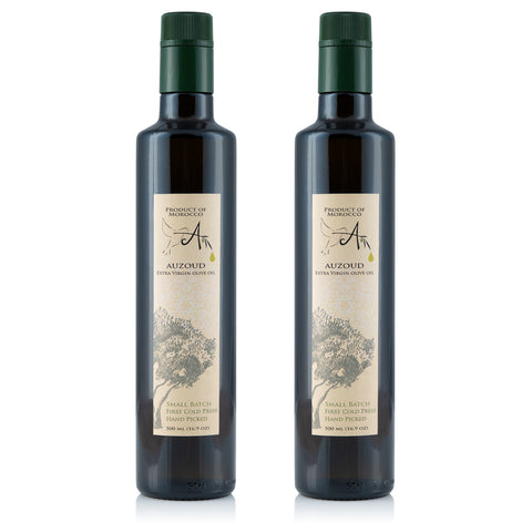 Auzoud All-Natural Extra Virgin Olive Oil, 500ml (Pack of 2)